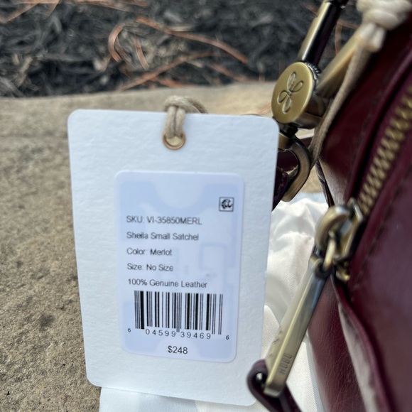 NWT New Hobo Shelia Small Satchel Merlot Leather Retired Rare - Picture 2 of 8